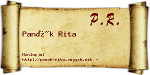 Panák Rita névjegykártya